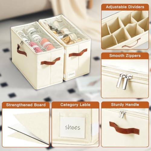 Shoe Organizer for Closet, Fits 32 Pairs, 4 Pack - Image 3
