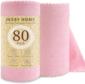 Jessy Home 80 Pack Reusable Paper Towels Pink Microfiber Cleaning Cloth Roll by JessyHome