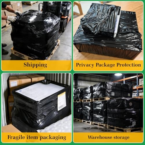 3 Pack Industrial Strength Black Stretch Wrap Film 12" x 1000 Ft 80 Gauge Thick - Image 3