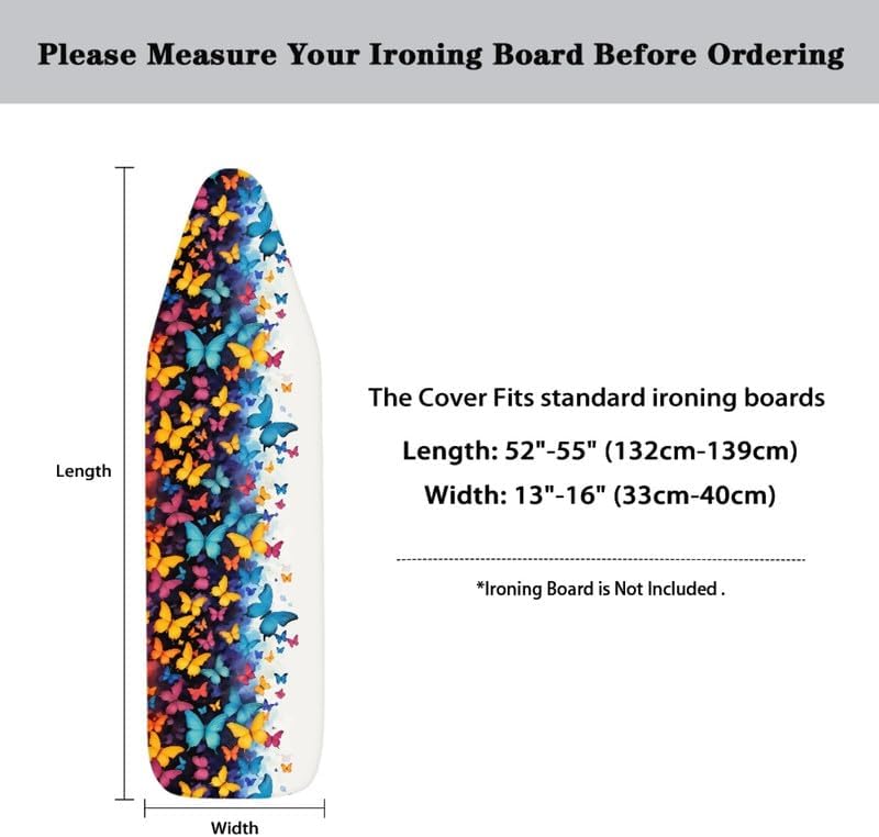 Colorful Butterfly Steam Ironing Board Cover Yellow Blue Cartoon Butterfly Duty - Image 6