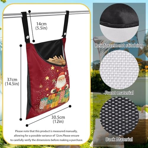 Christmas Santa Claus Clothespin Organizer Bag Shell Beach Clothespin Bags - Image 6