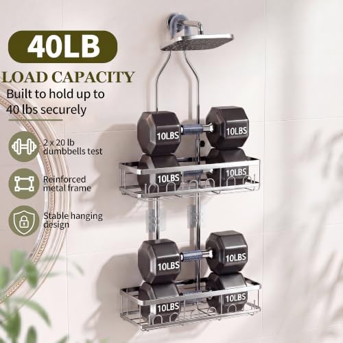 Skyapex Shower Caddy Hanging: Adjustable Height, Rustproof Shelves - Image 6