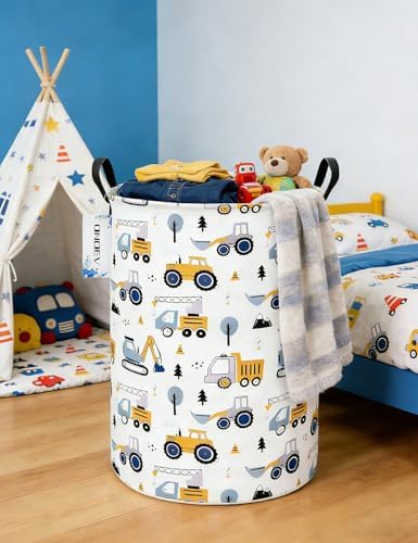Round Collapsible Construction Truck Excavator Laundry Hamper - Image 5
