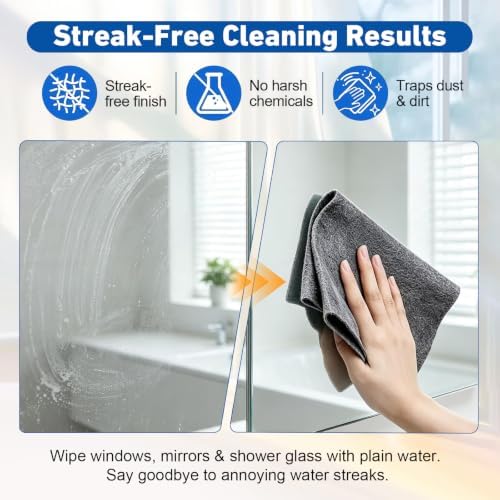 Magic Cleaning Cloth 6‑Pack, Lint-Free Streak-Free Microfiber Towels - Image 3