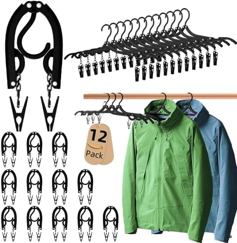 12pcs Black Travel Hangers by Pansyling