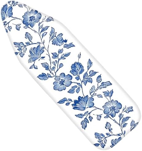 Nuxovilar Blue Floral Vines Ironing Board Cover 15x54 Polyester by Nuxovilar