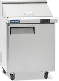 ICECASA 27" W Commercial Refrigerator Sandwich&Salad Prep Table Mega Top single Door Stainless Steel Counter Fan Cooling Refrigerator with 12 pans-27 Inches for Restaurant, Bar, Shop, etc
