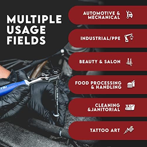 London Labs Black Nitrile Gloves Disposable Latex Free & Powder Free, 4 Mil - Image 3
