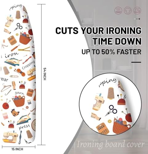 Extra Thick Ironing Board Cover and Pad, 15x54 Ironing Board Cover, Resist - Image 2