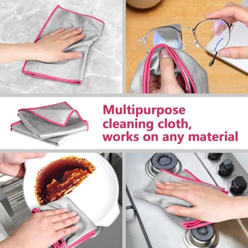 Airlab Glass Polishing Streak Free Miracle Cleaning Cloth, Sliver-Pink - Image 6