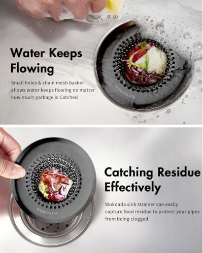 Upgraded Sink Drain Strainer, Patented Reversible Chain Mail Mesh - Image 3