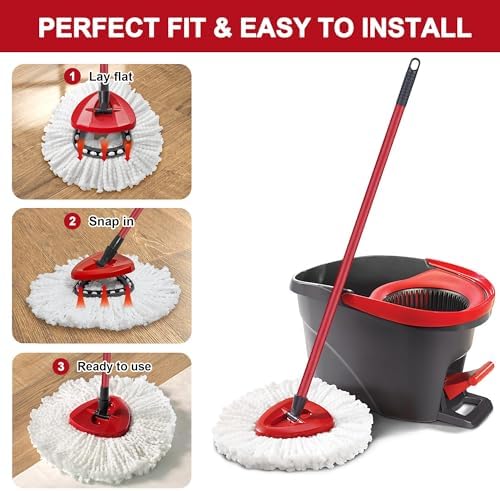 16 Pack Mop Heads Replacements for O-Ceda Easy Wrin Spin System, Microfiber - Image 3