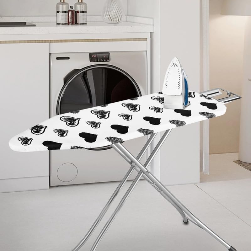 Black Heart Steam Ironing Board Replacement Cover Hand Drawn Cartoon Heart - Image 2