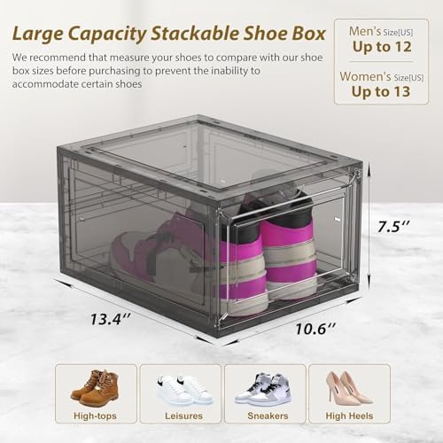 10 Pack Thickened Clear Stackable Shoe Organizer - Image 5