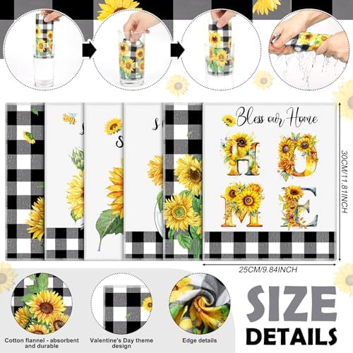 Mindsoft 36 Pcs Spring Sunflower Reusable Paper Towels Rolls Sunshine Washable - Image 6