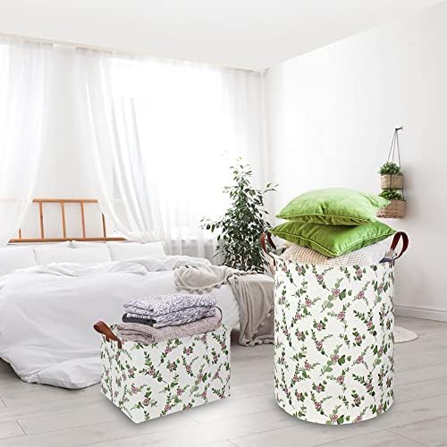 NTAOHAMPER Large Round Canvas Linen Laundry Hamper, Waterproof Storage Bin - Image 3