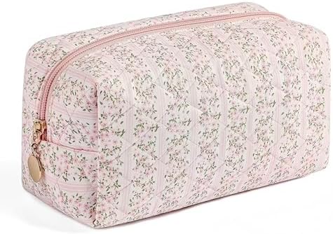 Large Pencil Case, Quilted Cotton Pencil Pouch, Cute Floral Pen Bag by OIMEIJewelry