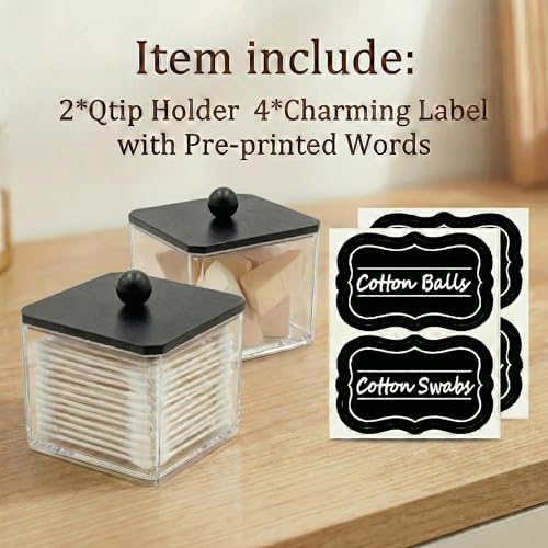SheeChung 2 Pack Square Acrylic Qtip Holder - Image 2