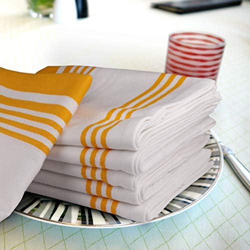 Urban Villa Kitchen Towels Cotton Dish Towels 20”x30” Yellow Wht - Image 6