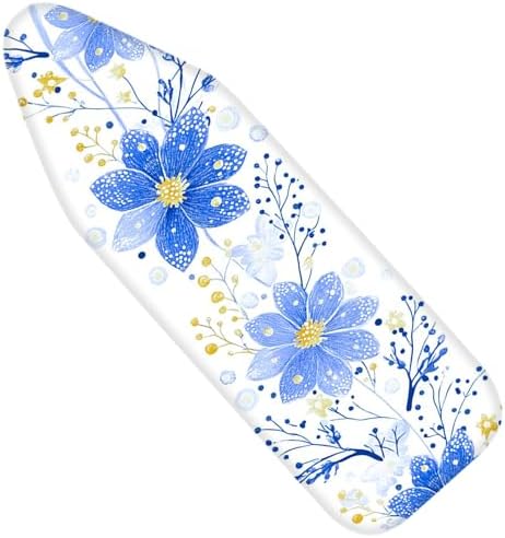 Nuxovilar Blue Flower Yellow Bud Ironing Board Cover 15x54 by Nuxovilar