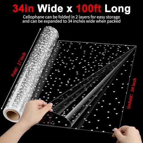 Mauproy 34 In x 100 Ft Clear Cellophane Wrap Roll - Image 2
