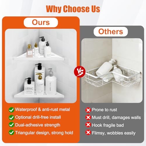 Fikoksol Shower Caddy Storage, Triangle Corner Shelf - Image 4