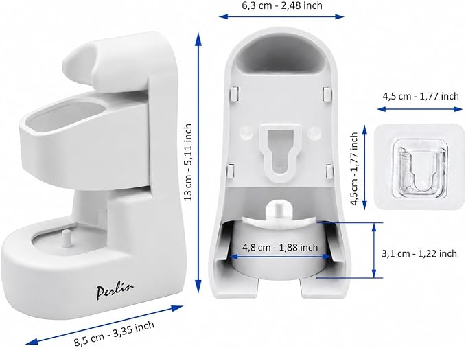 Perlin Electric Toothbrush Holder Wall Mount No Drilling Self Adhesive - Image 6