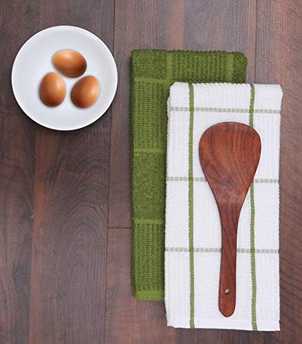 AMOUR INFINI Kitchen Towels Pack of 4, Terry Cotton Dish Towels, Ultra Absorbent - Image 3