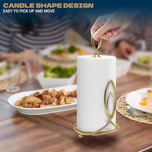 Candle Shaped Paper Towel Holder, Countertop-Decorative Farmhouse Tissue Paper - Image 7