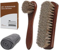 3-Piece 100% Horse Hair Shoe Brush Kit Premium Dauber Applicators Leather Care by Euvia