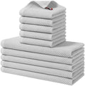 Homaxy 10 Pack 100% Cotton Kitchen Towels and Dishcloths Set, Light Gray by Homaxy