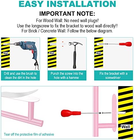 MGahyi Pink Paper Towel Holder Under Cabinet Wall Mount - Image 5