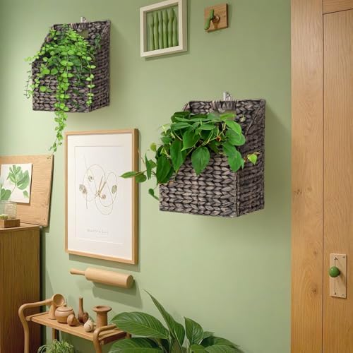 Wicker Hanging Storage Basket, Water Hyacinth Baskets, Wall Decor Hyacinth - Image 6