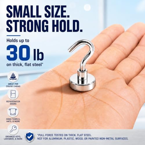 Neosmuk Magnetic Hooks, 30lb Heavy Duty, 10 Pack - Image 2