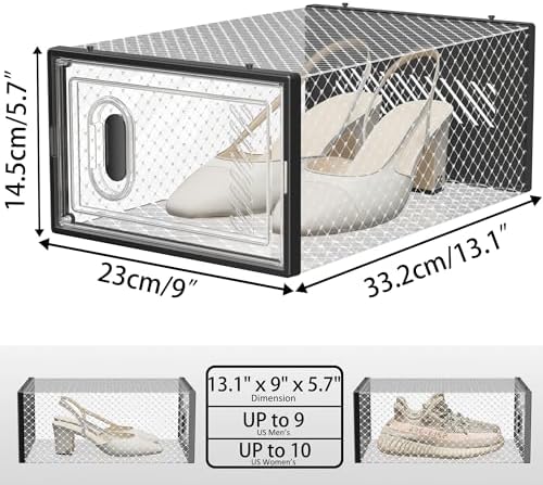SIMPDIY Clear Shoe Storage Boxes, Stackable Shoe Organizer - Image 3