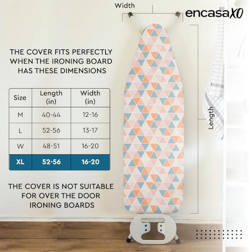 Encasa XO Ironing Board Cover and Pad, 4mm Felt 54"x18" - Image 6