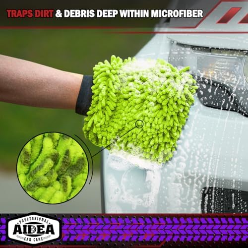 AIDEA Car Wash Mitt Microfiber, Car Wash Brush, 7.12''X10.14'' - Image 4