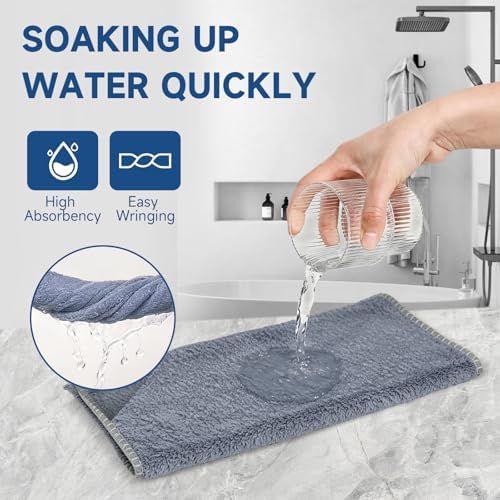 TEAWOO Coral Velvet Navy Blue Washcloths 12 Pack, Highly Absorbent and Soft - Image 5