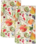 Miss Adola Flour Sack Kitchen Towels Set of 2, Fruit Symphony by MissAdola