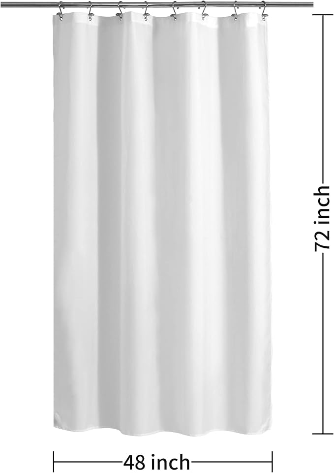 ALYVIA SPRING 48x72 Stall Waterproof Fabric Shower Curtain or Liner White - Image 7