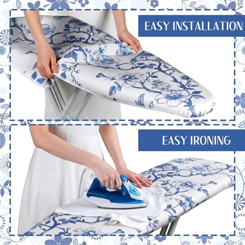 Tegeme Ironing Board Cover and Pad 15 x 54 Inch Cotton Thick Padded - Image 3