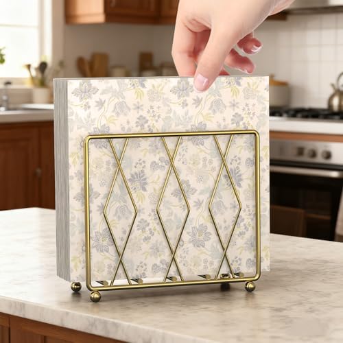 2 Pack Gold Napkin Holders for Table, Metal Set for Kitchen Counter - Image 6