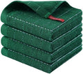 Homaxy 100% Cotton Terry Kitchen Dish Cloths, 4 Pack, Dark Green by Homaxy