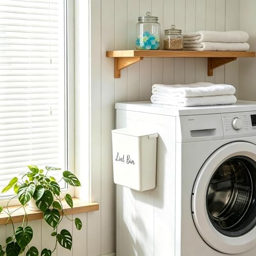 Magnetic Lint Bin with Lid for Laundry Room, Compact Plastic Dryer Lint Holder - Image 6