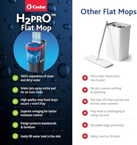 O-Cedar H2prO Flat Mop System | Quick Everyday Cleaning | Dual-Tank Fresh Water - Image 3
