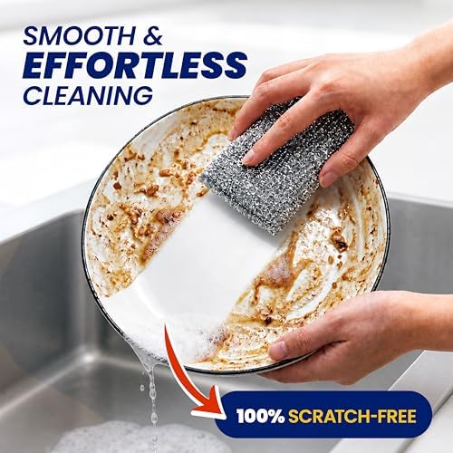 SCRUBIT Scrub Sponges for Kitchen, Non-Scratch Dish Sponges, Heavy Duty Steel - Image 3