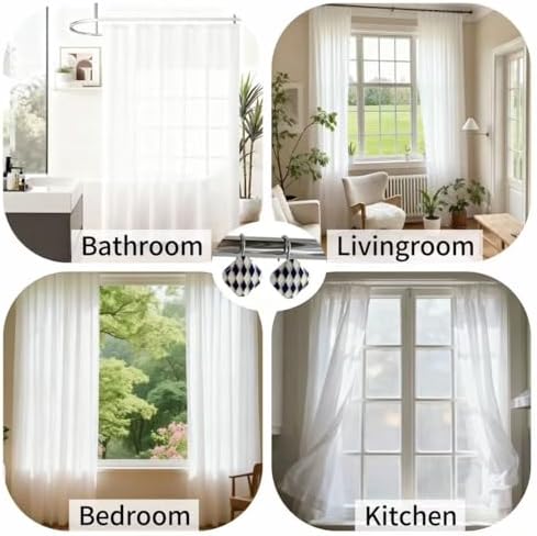Decorative Geometric Shower Curtain Hooks, Rustproof Metal Shower Hooks - Image 7
