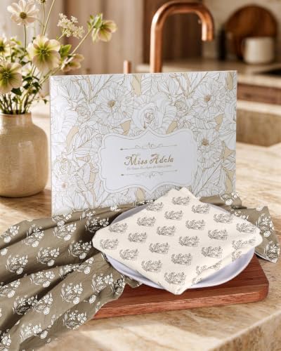 Miss Adola 2 Pack 150GSM Flour Sack Kitchen Towels, Botanical Rhythm - Image 6