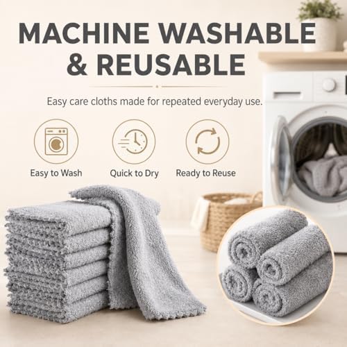 10Pack Microfiber DishCloths, Reusable Dishwashing, Lint Free, Quick Dry Towel - Image 5