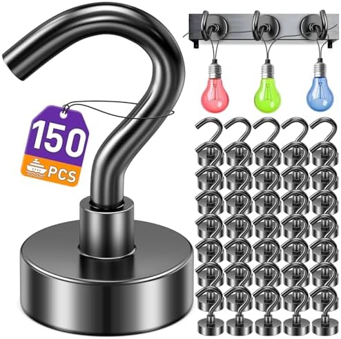 150 Pack Magnetic Hooks for Cruise Cabins 30lbs Heavy Duty Magnet by MUKFIRM